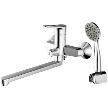 Смеситель для ванны c длинным изливом с аксессуарами Bravat Eco-D F693158C-LB