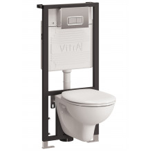 Подвесной унитаз с инсталляцией комплект Vitra Arkitekt 9005B003-7211