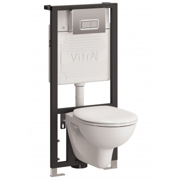 Подвесной унитаз с инсталляцией комплект Vitra Arkitekt 9005B003-7211