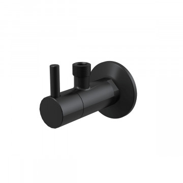 Угловой вентиль с фильтром 1/2"×3/8", черный-мат AlcaPlast ARV001-BLACK