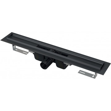 Душевой лоток (водоотводящий желоб) AlcaPlast с порогами APZ1BLACK-850
