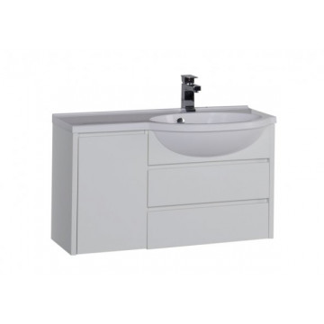 Тумба с раковиной Aquanet Лайн 90 R белый 164937+164745
