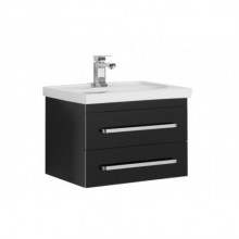 Тумба с раковиной Aquanet Сиена 60 черный 189235 + 185476