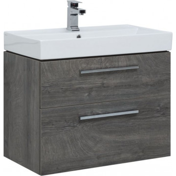 Тумба с раковиной Aquanet Nova 75 дуб рошелье (2 ящика) 242260 + 242338 (245255)