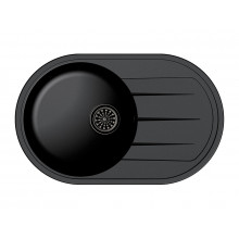 Кухонная овальная мойка Ewigstein Elegant R50F 75.2х47 см, антрацит