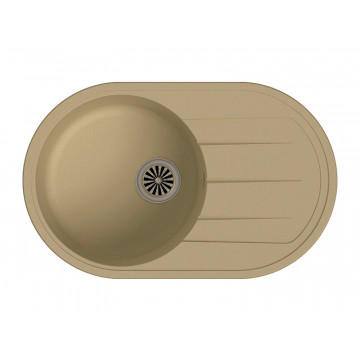 Кухонная овальная мойка Ewigstein Elegant R50F 75.2х47 см, бежевый