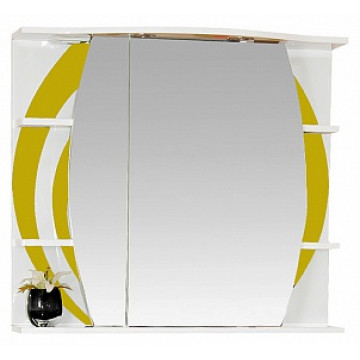 Зеркальный шкаф Misty Каролина 70 L желтый