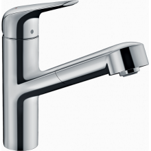 Смеситель для кухни с выдвижным изливом Hansgrohe Focus M42 150 1jet sBox 71829800 сталь