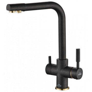 Смеситель для кухни Zorg SH 552 BLACK BR черный металлик/бронза