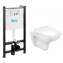 Подвесной унитаз с инсталляцией комплект Roca Debba Rimless 893104970