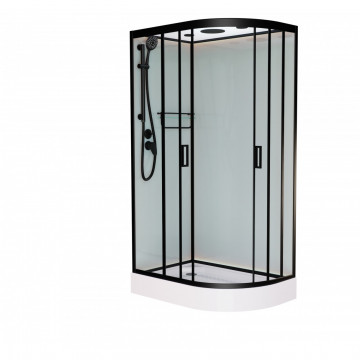 Душевая кабина Frank F412L Black левая 120х80