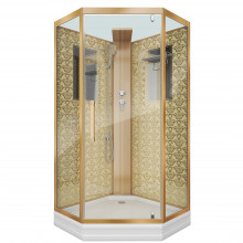 Душевая кабина Niagara Luxe NG-7717GBK 100х100 золото