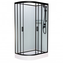 Душевая кабина Frank F411R Black правая без крыши 110х80