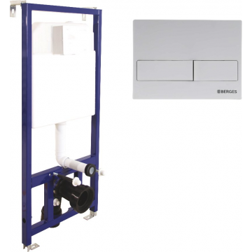 Инсталляция для унитаза Berges Novum 040214 с клавишей L4 Soft Touch белый