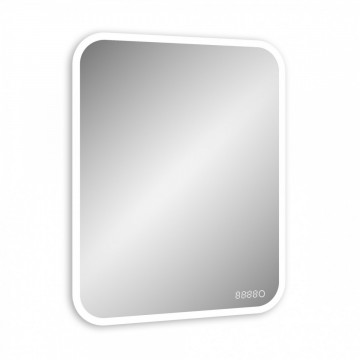 Зеркало Цвет и стиль Glamour Led НФ-00014576 60х80 с часами и антизапотеватилем
