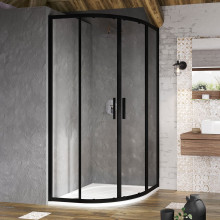 Душевой уголок Ravak Blix Slim BLSCP4-80 X3BM40300Z1 черный/транспарент