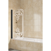Шторка для ванной Vegas EV 76 02М Artdeco D2 L черный матовый/прозрачное с матовым рисунком