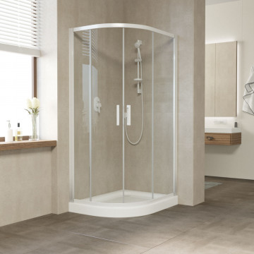 Душевой уголок Vegas Glass ZS-F 100*80 01 01 белый/прозрачное