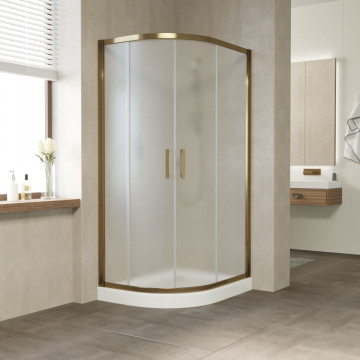 Душевой уголок Vegas Glass ZS-F 100*80 05 10 бронзовый/сатин