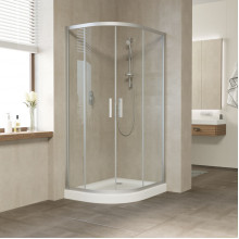 Душевой уголок Vegas Glass ZS-F 100*90 07 01 матовый хром/прозрачное