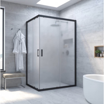 Душевой уголок Vegas Glass ZS-F NOVO 120*110 02М 10 матовый черный/сатин