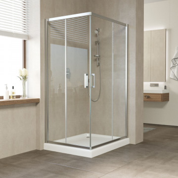 Душевой уголок Vegas Glass ZA-F 100*80 08 01 глянцевый хром/прозрачное