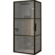 Душевой уголок Riho Grid GB201 100x80 GB2100080 черный матовый/прозрачное