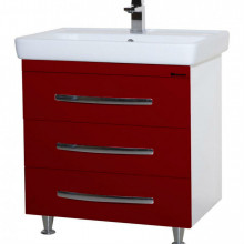 Тумба Bellezza Рокко 60 тумба с 3 ящиками красная Н (ТИГОДА)
