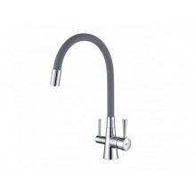Смеситель для кухни Lemark Comfort LM3075C-Gray с подключением к фильтру хром/серый