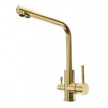 Смеситель для кухни Lemark Expert LM5061G с подключением к фильтру золото