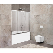 Штора для ванной BelBagno Unique UNIQUE-VF-2-150/180-140-P-Cr 150 хром/рифленое