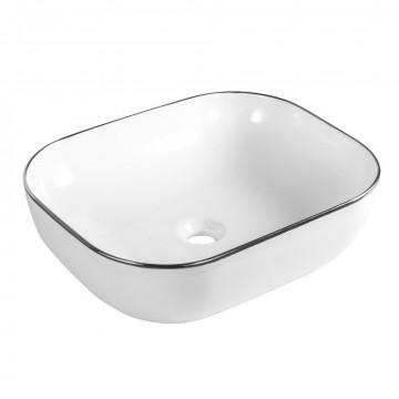 Раковина накладная Gid ceramic D1302h011 53305 белый/хром