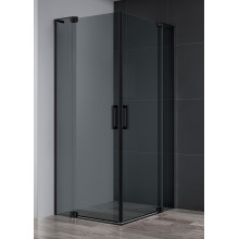 Душевой уголок Cezares Slider SLIDER-A-2-80/90-GRIGIO-NERO 80х80 черный/серое