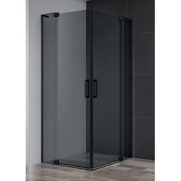 Душевой уголок Cezares Slider SLIDER-A-2-80/90-GRIGIO-NERO 80х80 черный/серое