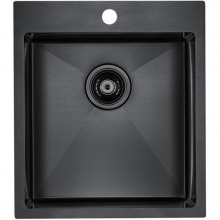 Мойка для кухни Paulmark Neckar PM804551-GM 45х51 вороненая сталь