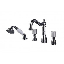 Смеситель на борт ванны Boheme Royal Crystal 396-Royal/CRST black хром/черный