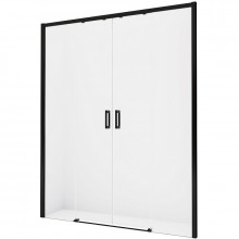 Душевая двойная дверь New Trendy Prime Black 200 D-0347A черный/прозрачное