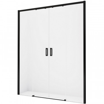 Душевая двойная дверь New Trendy Prime Black 140 D-0341A черный/прозрачное