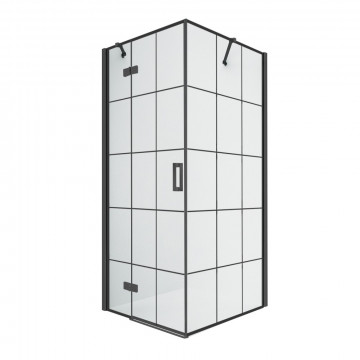 Душевой уголок New Trendy New Renoma Black L D-0384A/D-0119B 120х90 черный/прозрачное