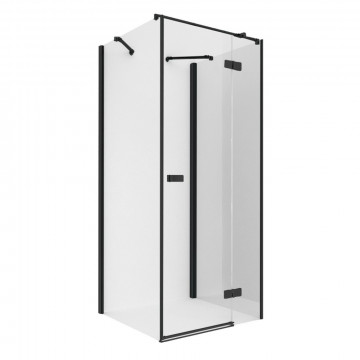 Душевой уголок New Trendy Reflexa Black R EXK-1386 110х100 черный матовый/прозрачное
