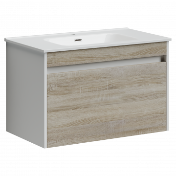Тумба с раковиной Sancos Smart SM80E/CN7005 80 дуб бардолино/белый