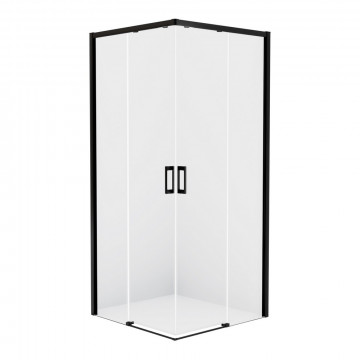 Душевой уголок New Trendy Prime Black D-0314A/D-0313A 90х80 черный матовый/прозрачное