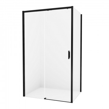 Душевой уголок New Trendy Prime Black L D-0318A/D-0129B 110х90 черный матовый/прозрачное