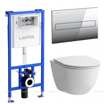 Комплект подвесного унитаза с инсталляцией Laufen Pro 8.6996.6.000.000.R
