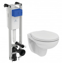 Комплект инсталляция с унитазом IDEAL STANDARD Eurovit Rimless Prosys Eco Frame M W660101