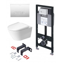 Подвесной унитаз с инсталляцией комплект Duravit SET D-NEO 45770900A1+WD1020+WD6016+WD5001021