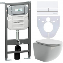 Комплект унитаза с инсталляцией Ceramica Nova Forma CN3009_1002W_1000 с белой клавишей смыва