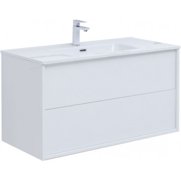 Тумба под раковину Aquanet Lino 100 (Flat) 287544 белый глянец