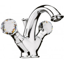 Смеситель для раковины Webert Karenina KA700102015 c донным клапаном, хром, ручки Swarovski