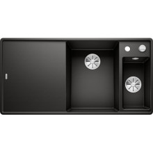 Мойка Blanco Axia III 6 S-F Silgranit 525855 c клапаном-автоматом InFino, доска стекло черный